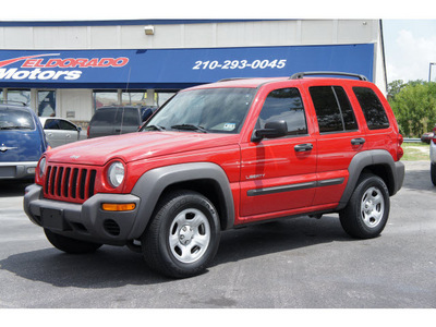 jeep liberty 2004 red suv sport gasoline 6 cylinders rear wheel drive 5 speed manual 78217