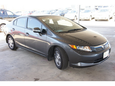 honda civic 2012 dk  gray sedan hybrid hybrid 4 cylinders front wheel drive automatic 76543