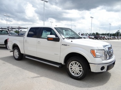 ford f 150 2012 white lariat gasoline 6 cylinders 2 wheel drive shiftable automatic 77388