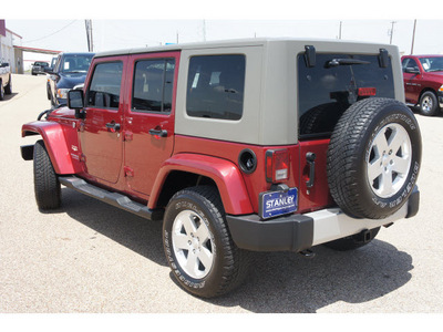 jeep wrangler unlimited 2011 red suv sahara gasoline 6 cylinders 4 wheel drive automatic 76645