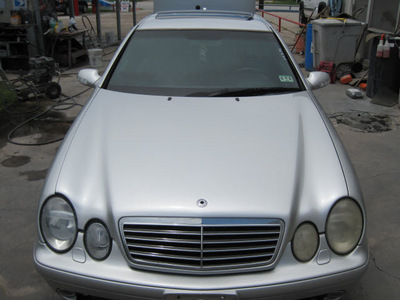 mercedes benz clk class 2002 silver coupe clk55 amg gasoline 8 cylinders rear wheel drive automatic 77379