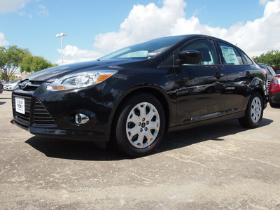 ford focus 2012 black sedan se flex fuel 4 cylinders front wheel drive automatic 77505