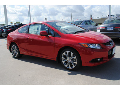 honda civic 2012 red coupe si gasoline 4 cylinders front wheel drive 6 speed manual 77025