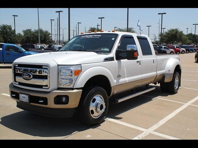 ford f 350 super duty 2011 white king ranch biodiesel 8 cylinders 4 wheel drive shiftable automatic 75041