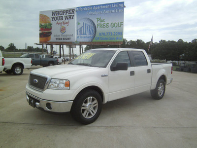 ford f 150 2008 white lariat flex fuel 8 cylinders 2 wheel drive automatic 75503