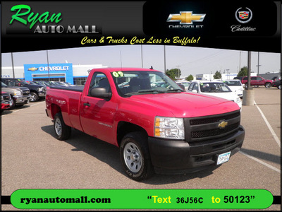 chevrolet silverado 1500 2009 red work truck gasoline 6 cylinders 2 wheel drive automatic with overdrive 55313