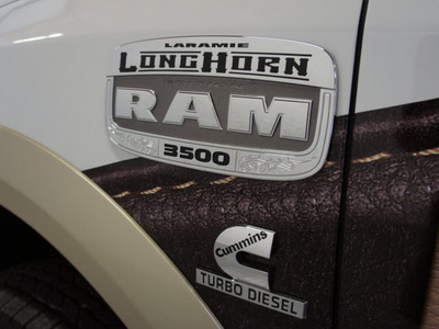 ram ram pickup 3500 2011 white laramie longhorn diesel 6 cylinders 4 wheel drive automatic 75219
