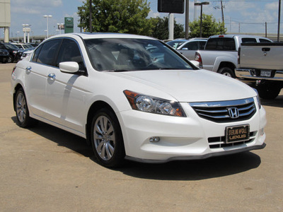 honda accord 2012 white sedan ex l v6 w navi gasoline 6 cylinders front wheel drive automatic with overdrive 77074