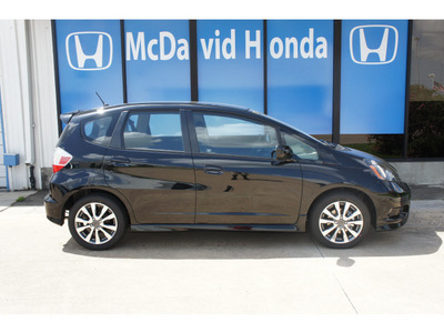 honda fit 2012 black hatchback sport gasoline 4 cylinders front wheel drive automatic 77034