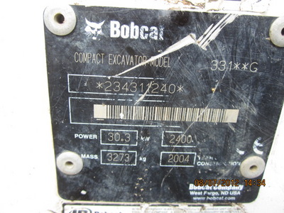 bobcat 331g mini excav