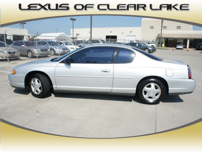 chevrolet monte carlo 2001 silver coupe ls gasoline 6 cylinders front wheel drive automatic 77546