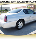 chevrolet monte carlo 2001 silver coupe ls gasoline 6 cylinders front wheel drive automatic 77546