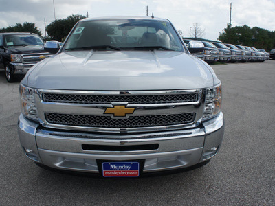 chevrolet silverado 1500 2012 silver pickup truck flex fuel 8 cylinders 2 wheel drive 6 spd auto,elec cntlled t 77090