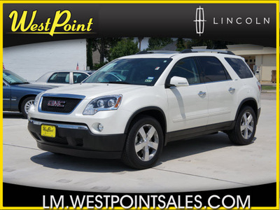 gmc acadia 2012 white suv slt 1 gasoline 6 cylinders front wheel drive automatic 77043