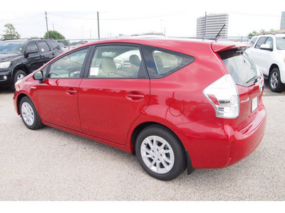 toyota prius v 2012 red wagon three hybrid 4 cylinders front wheel drive automatic 77074