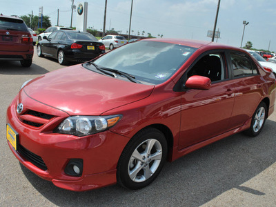 toyota corolla 2011 red sedan s gasoline 4 cylinders front wheel drive 4 speed automatic 78550