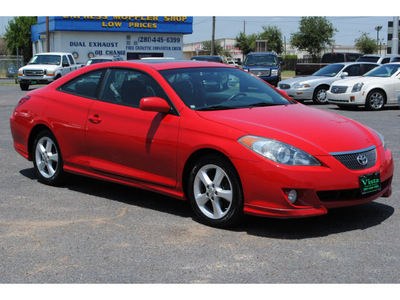 toyota camry solara 2004 red coupe se v6 gasoline 6 cylinders front wheel drive automatic 77088