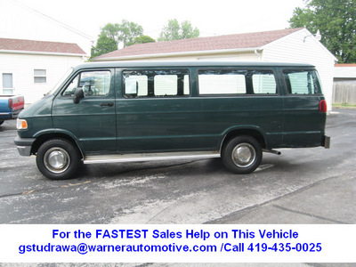 dodge ram wagon 1996 green van 3500 gasoline v8 rear wheel drive automatic with overdrive 45840