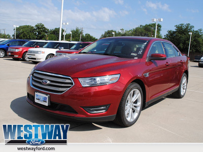 ford taurus 2013 ruby red sedan sel gasoline 6 cylinders front wheel drive 6 speed automatic 75062