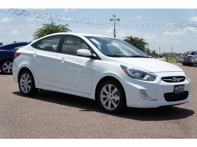 hyundai accent 2013 white sedan gls gasoline 4 cylinders front wheel drive automatic 78041