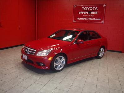 mercedes benz c class 2010 red sedan c300 gasoline 6 cylinders rear wheel drive automatic 76116