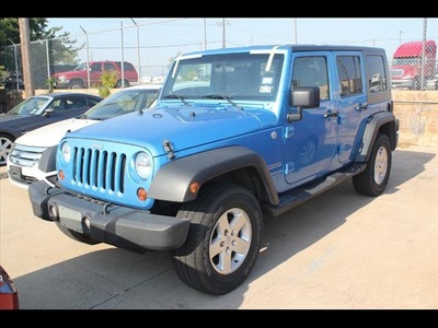 jeep wrangler unlimited 2010 blue suv sport gasoline 6 cylinders 4 wheel drive automatic 75041