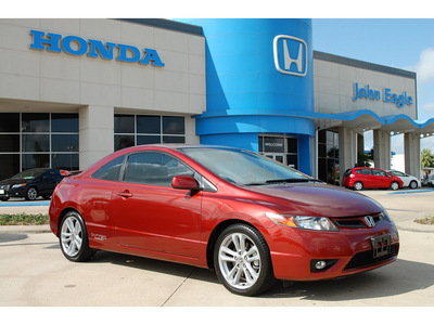 honda civic 2007 red coupe si gasoline 4 cylinders front wheel drive 6 speed manual 77065
