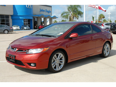 honda civic 2007 red coupe si gasoline 4 cylinders front wheel drive 6 speed manual 77065