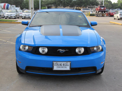 ford mustang 2012 lt  blue coupe gt gasoline 8 cylinders rear wheel drive automatic with overdrive 77074