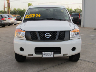 nissan titan 2011 white s flex fuel 8 cylinders 2 wheel drive automatic with overdrive 77074