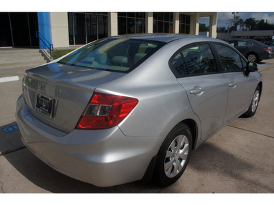 honda civic 2012 silver sedan lx gasoline 4 cylinders front wheel drive automatic 77339