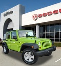 jeep wrangler unlimited 2012 green suv sport gasoline 6 cylinders 4 wheel drive 6 speed manual 75067