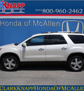 gmc acadia 2010 white suv slt gasoline 6 cylinders front wheel drive 6 speed automatic 78505