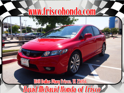 honda civic 2010 red sedan si w summer tires gasoline 4 cylinders front wheel drive 6 speed manual 75034