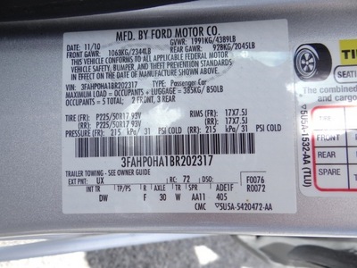ford fusion 2011 silver sedan se gasoline 4 cylinders front wheel drive automatic 77388