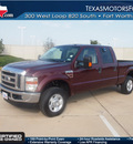 ford f 250 super duty 2010 dk  red xlt diesel 8 cylinders 4 wheel drive automatic 76108