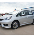 honda fit 2013 silver hatchback sport gasoline 4 cylinders front wheel drive automatic 77034