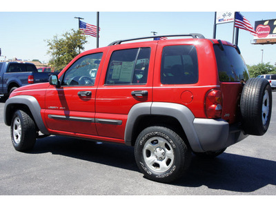 jeep liberty 2002 red suv sport flex fuel v6 rear wheel drive automatic with overdrive 76543
