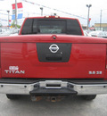 nissan titan 2007 red se ffv flex fuel 8 cylinders 4 wheel drive automatic 62863