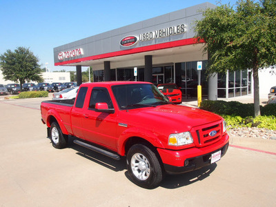 ford ranger 2007 red sport gasoline 6 cylinders rear wheel drive automatic 76053