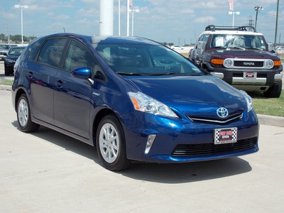 toyota prius v 2012 blue wagon three hybrid 4 cylinders front wheel drive automatic 77469