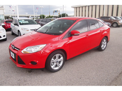 ford focus 2013 red sedan se flex fuel 4 cylinders front wheel drive automatic 77074