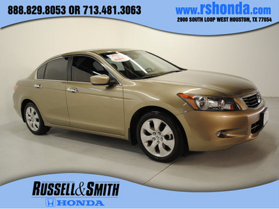 honda accord 2010 beige sedan ex l v6 gasoline 6 cylinders front wheel drive automatic 77025