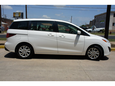 mazda mazda5 2012 white wagon sport gasoline 4 cylinders front wheel drive automatic 78757