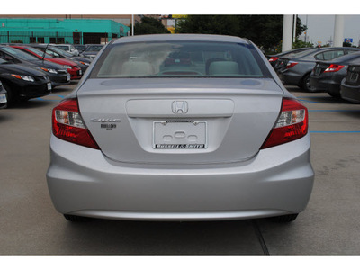 honda civic 2012 silver sedan lx gasoline 4 cylinders front wheel drive 5 speed automatic 77025