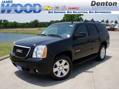 gmc yukon 2012 black suv slt flex fuel 8 cylinders 2 wheel drive 6 speed automatic 76234