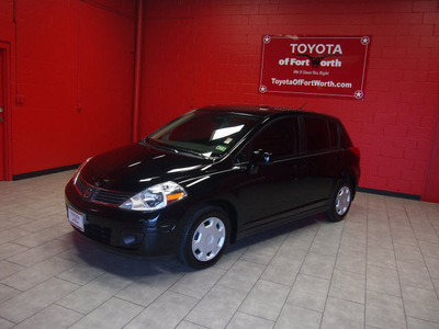 nissan versa 2007 black hatchback 1 8 s gasoline 4 cylinders front wheel drive automatic with overdrive 76116