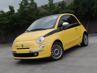 fiat 500 2012 yellow hatchback lounge gasoline 4 cylinders front wheel drive automatic 76108