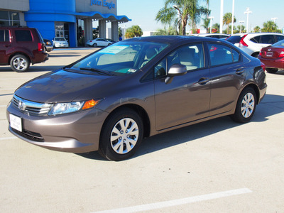 honda civic 2012 gray sedan lx gasoline 4 cylinders front wheel drive automatic 77065