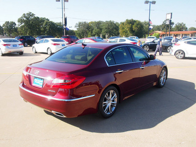 hyundai genesis 2012 dk  red sedan 3 8l v6 gasoline 6 cylinders rear wheel drive automatic 76049